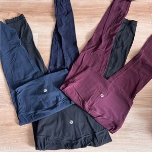 Bundle - Lululemon Align Leggings - Black, Navy, Burgundy
